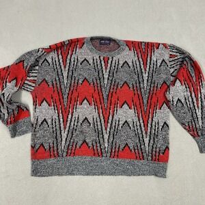 Pine State Sweater Mens Size Big XL MultiColor Acrylic Crew Neck 90s Grandpa USA